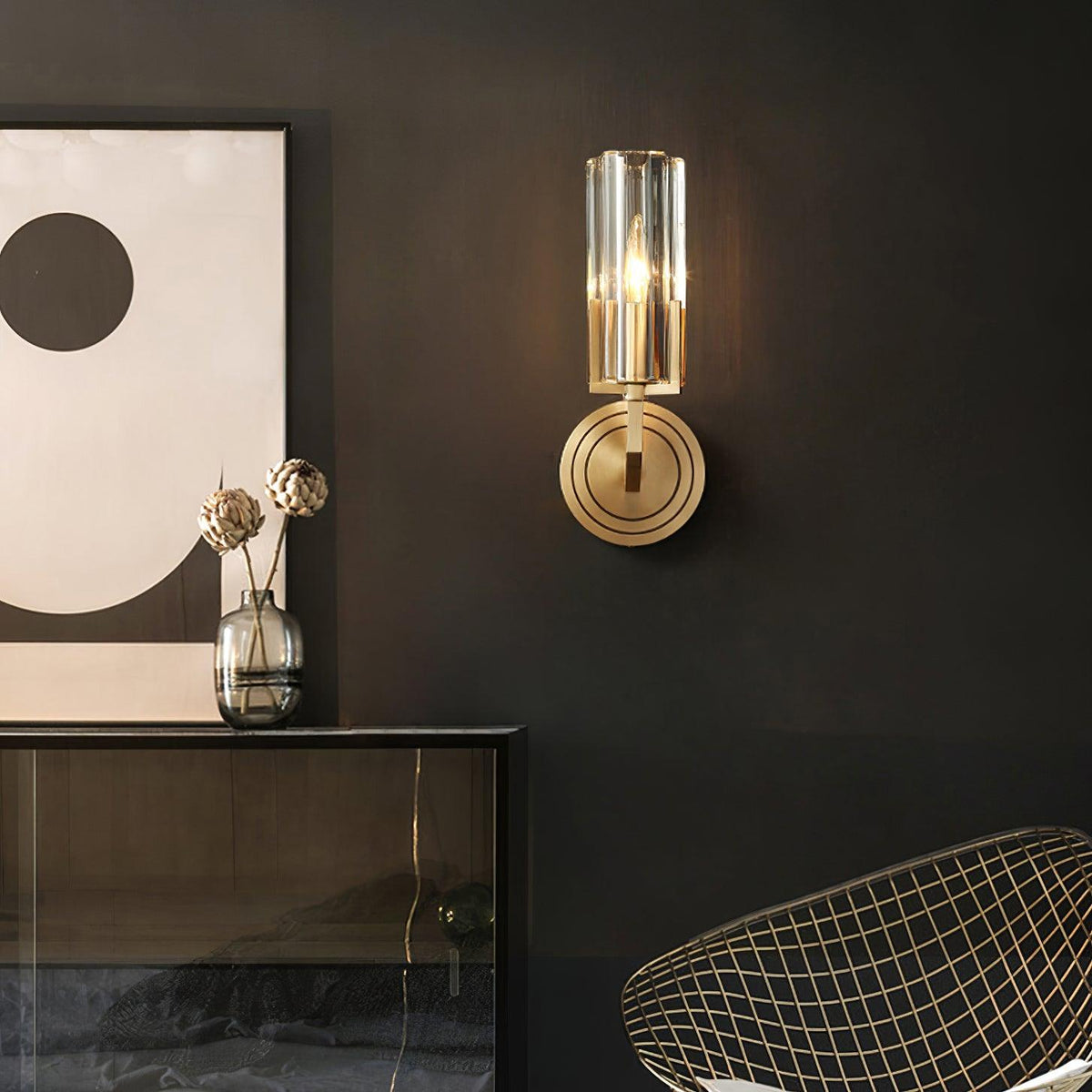 Coen Premium elegantie messing glas wandlamp