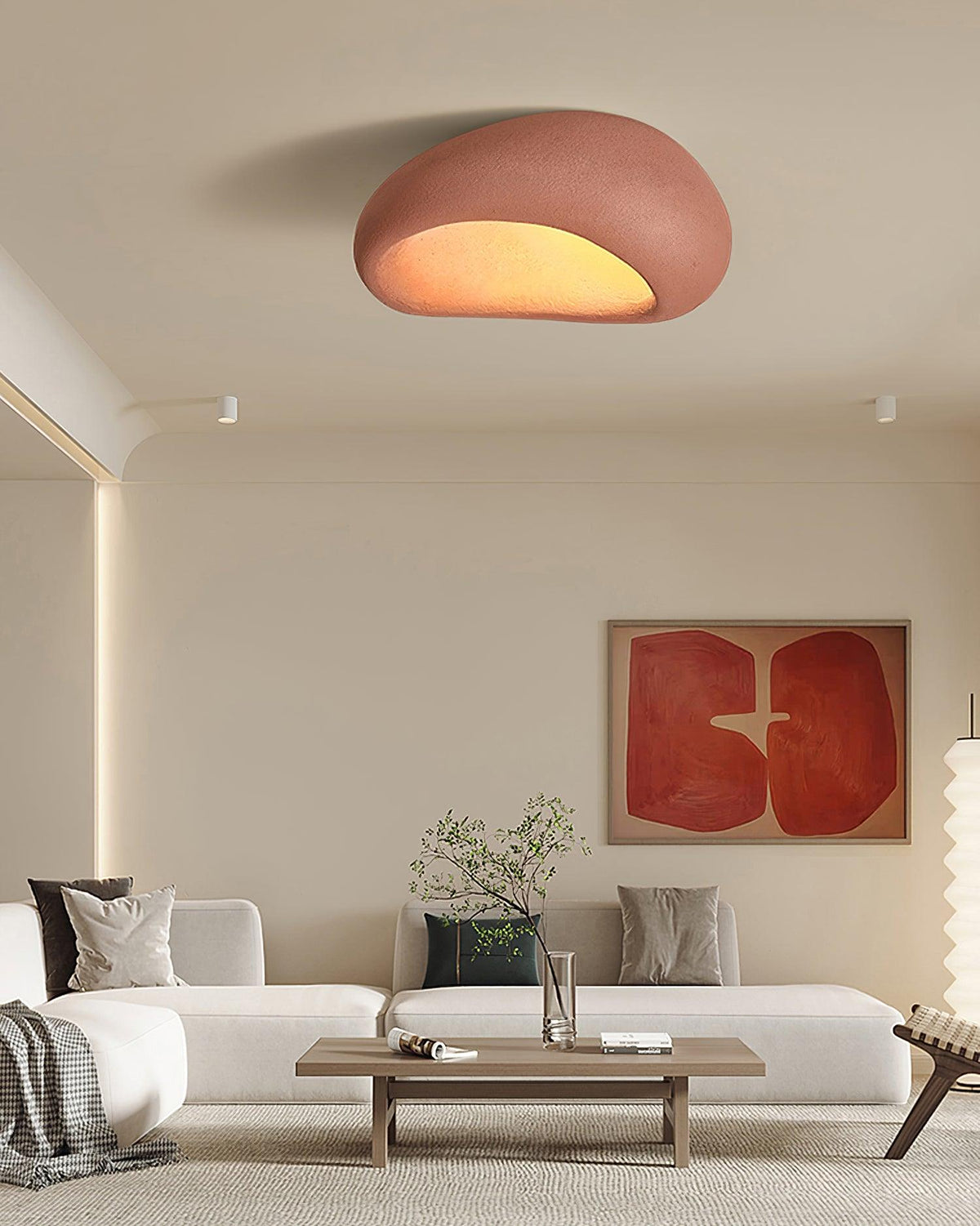 Rivenira plafondlamp met Japanse Wabi-Sabi Maan