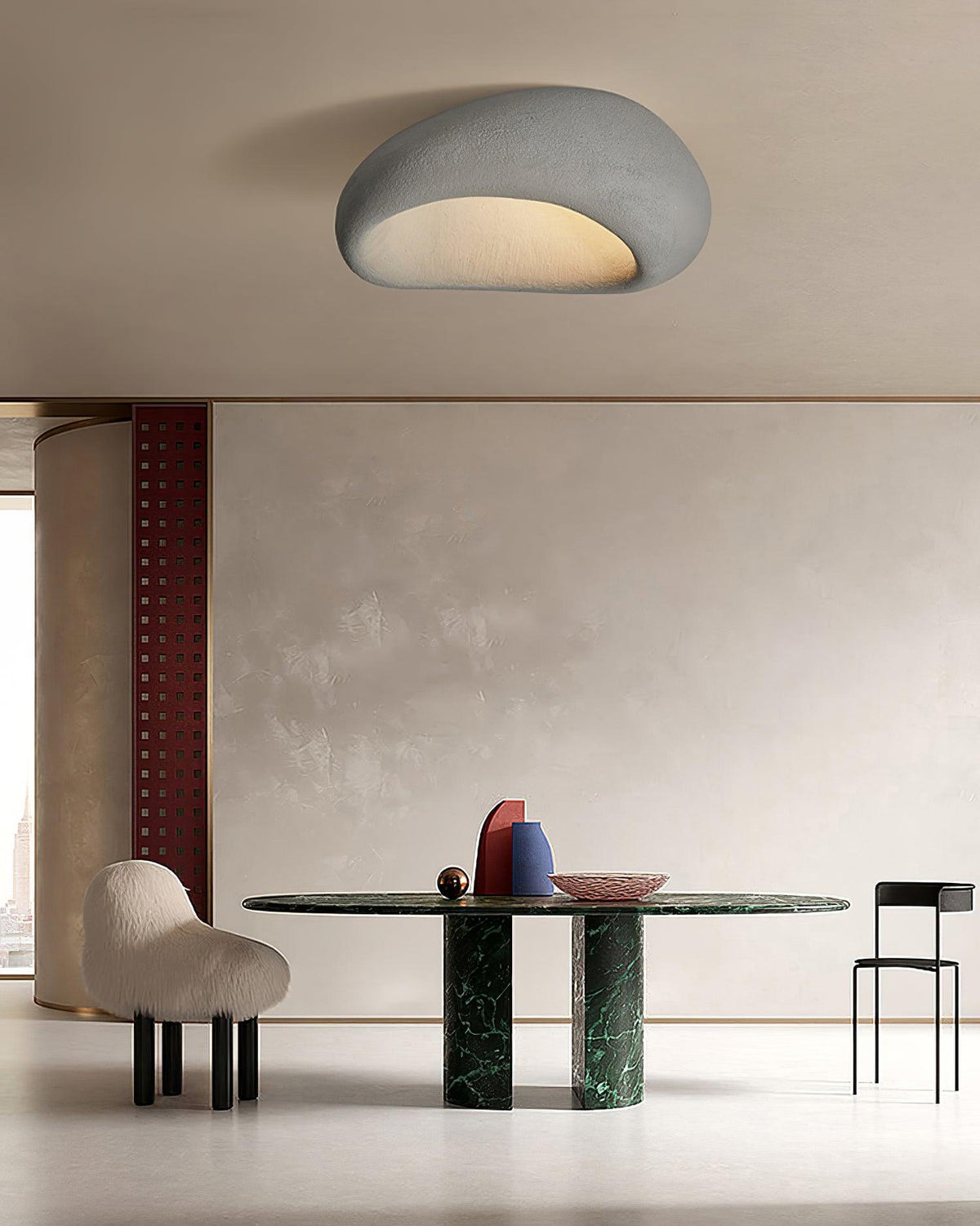 Rivenira plafondlamp met Japanse Wabi-Sabi Maan