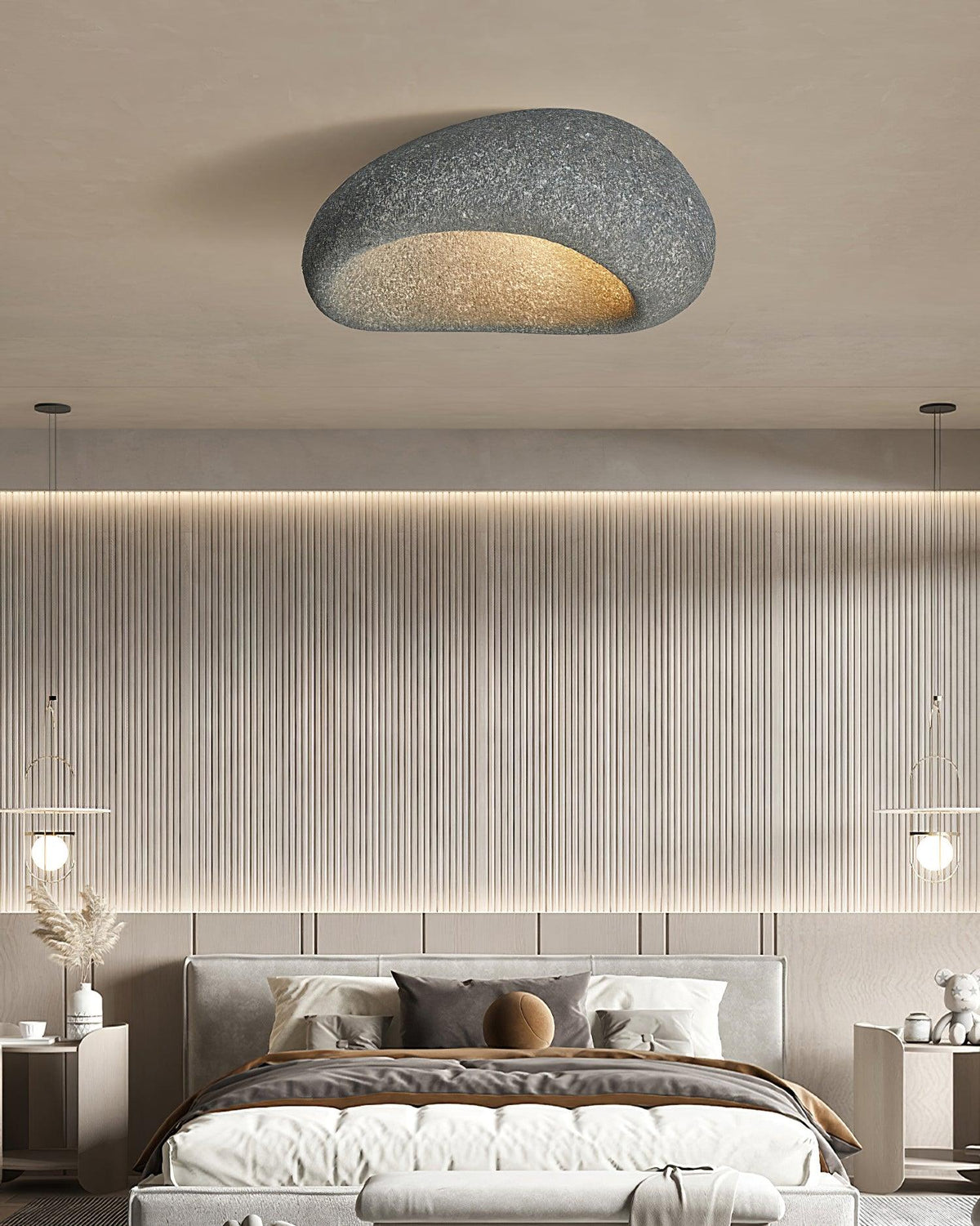 Rivenira plafondlamp met Japanse Wabi-Sabi Maan