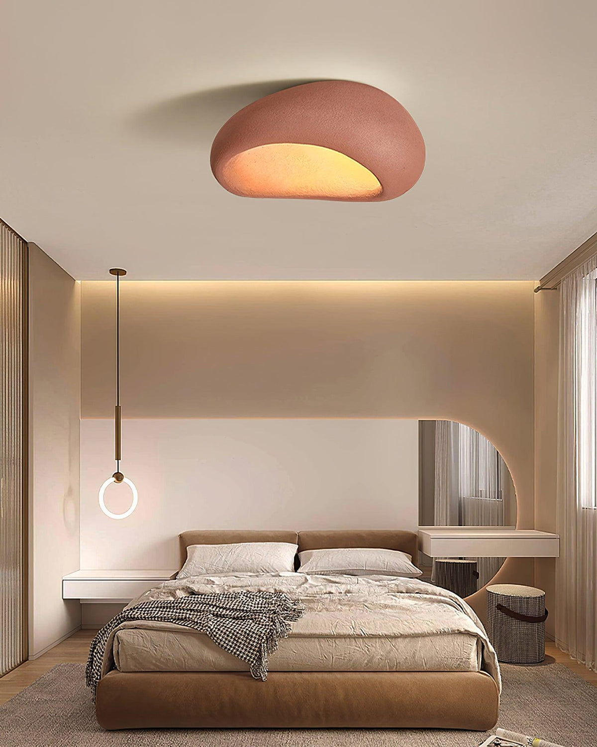 Rivenira plafondlamp met Japanse Wabi-Sabi Maan