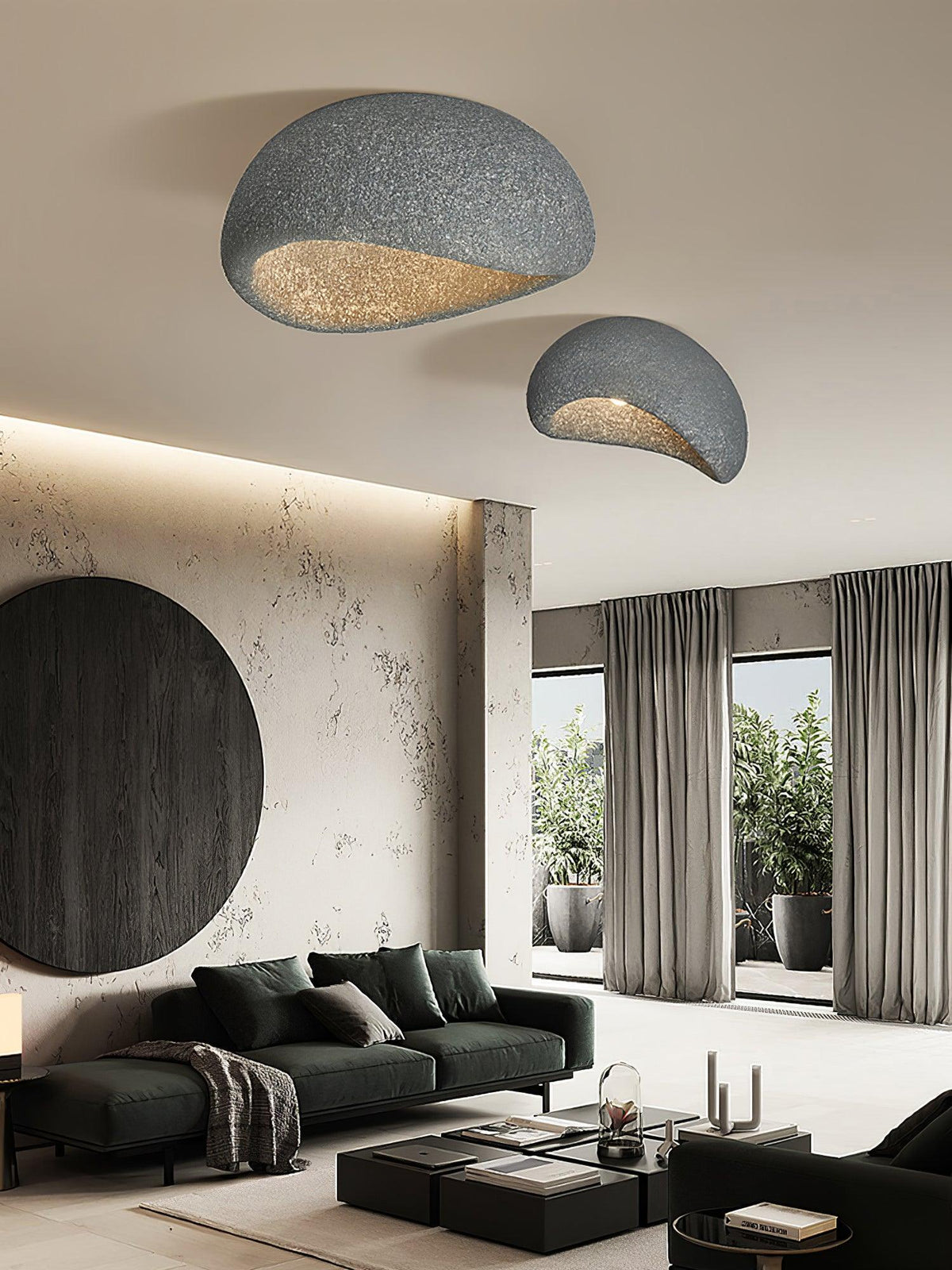 Rivenira plafondlamp met Japanse Wabi-Sabi Maan