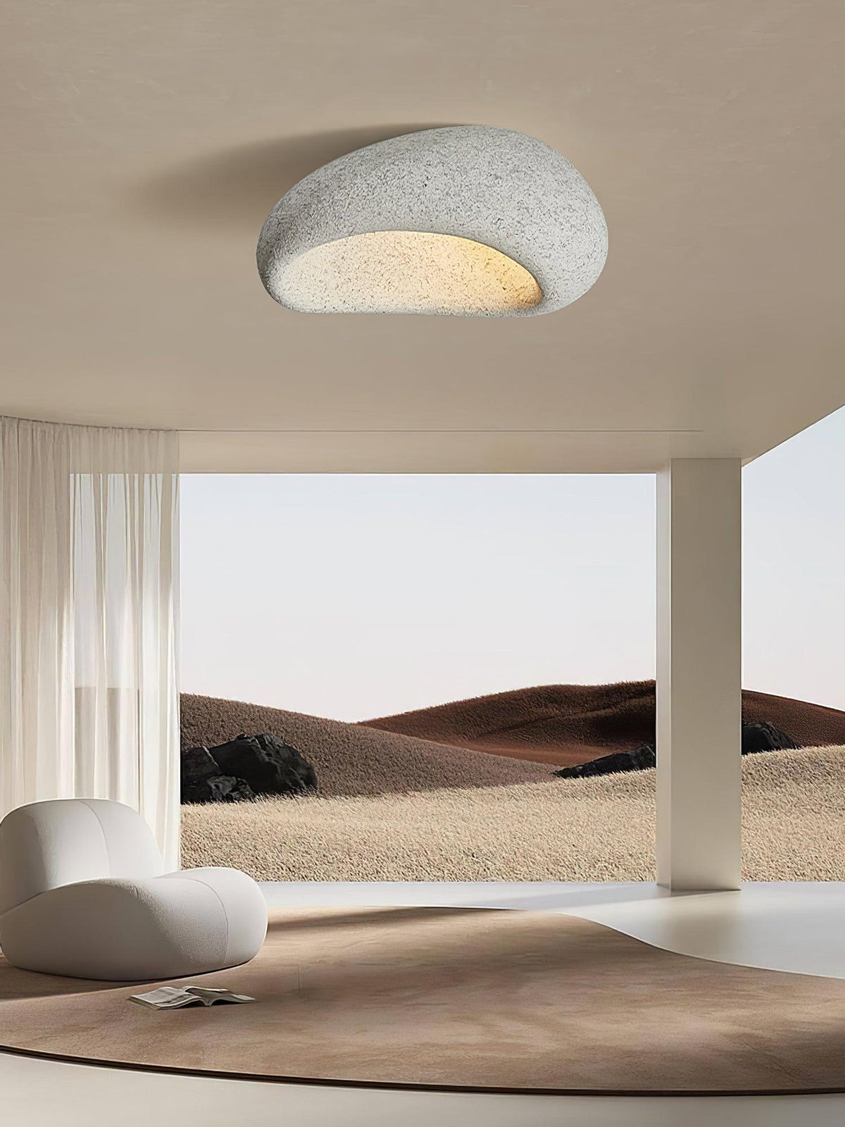 Rivenira plafondlamp met Japanse Wabi-Sabi Maan