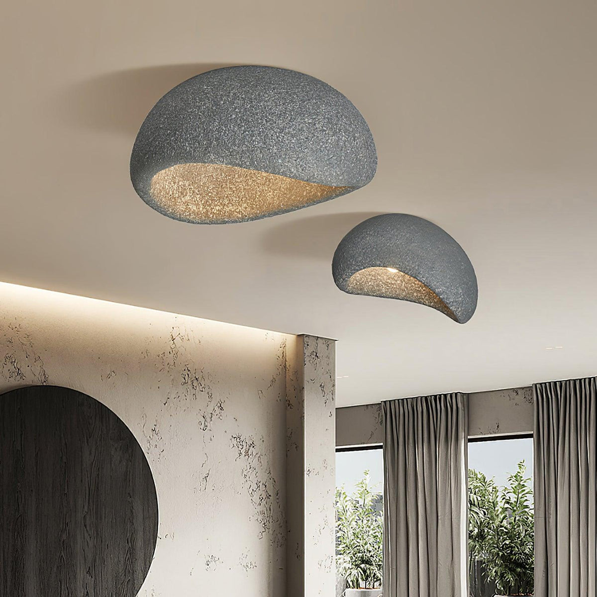 Rivenira plafondlamp met Japanse Wabi-Sabi Maan