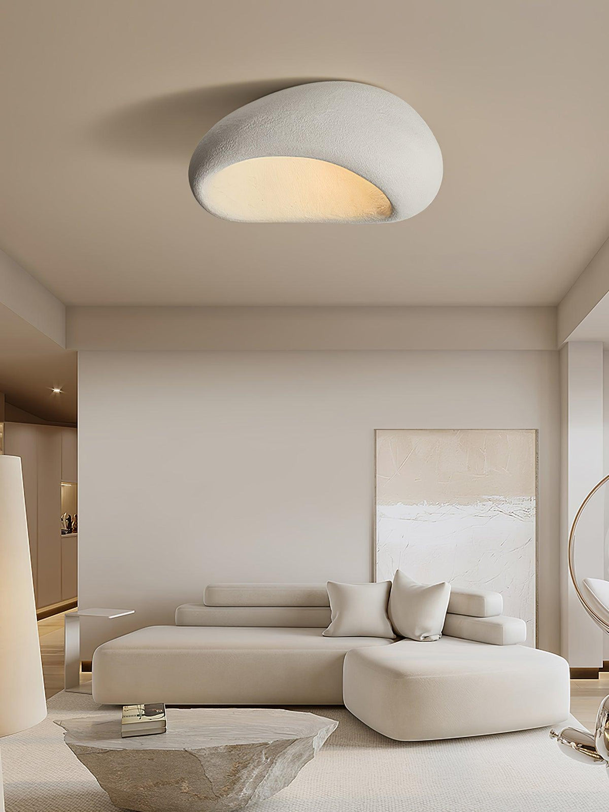 Rivenira plafondlamp met Japanse Wabi-Sabi Maan