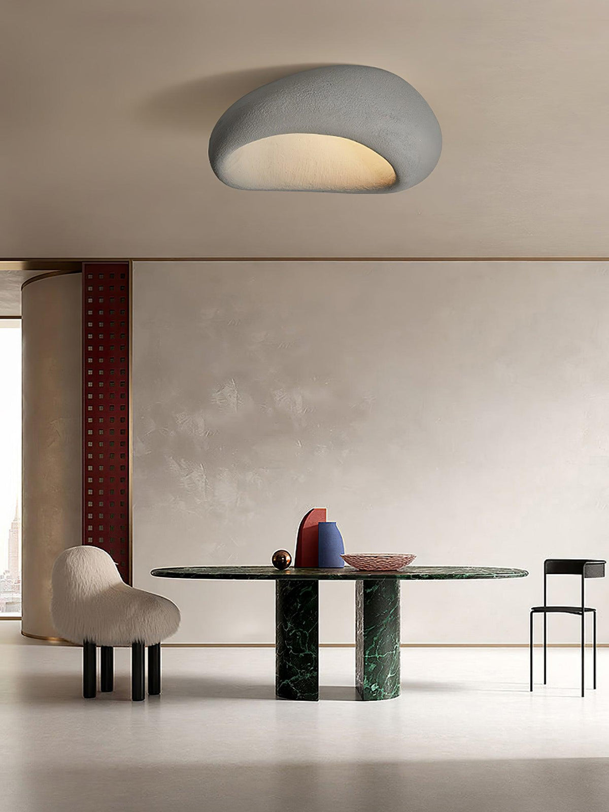 Rivenira plafondlamp met Japanse Wabi-Sabi Maan