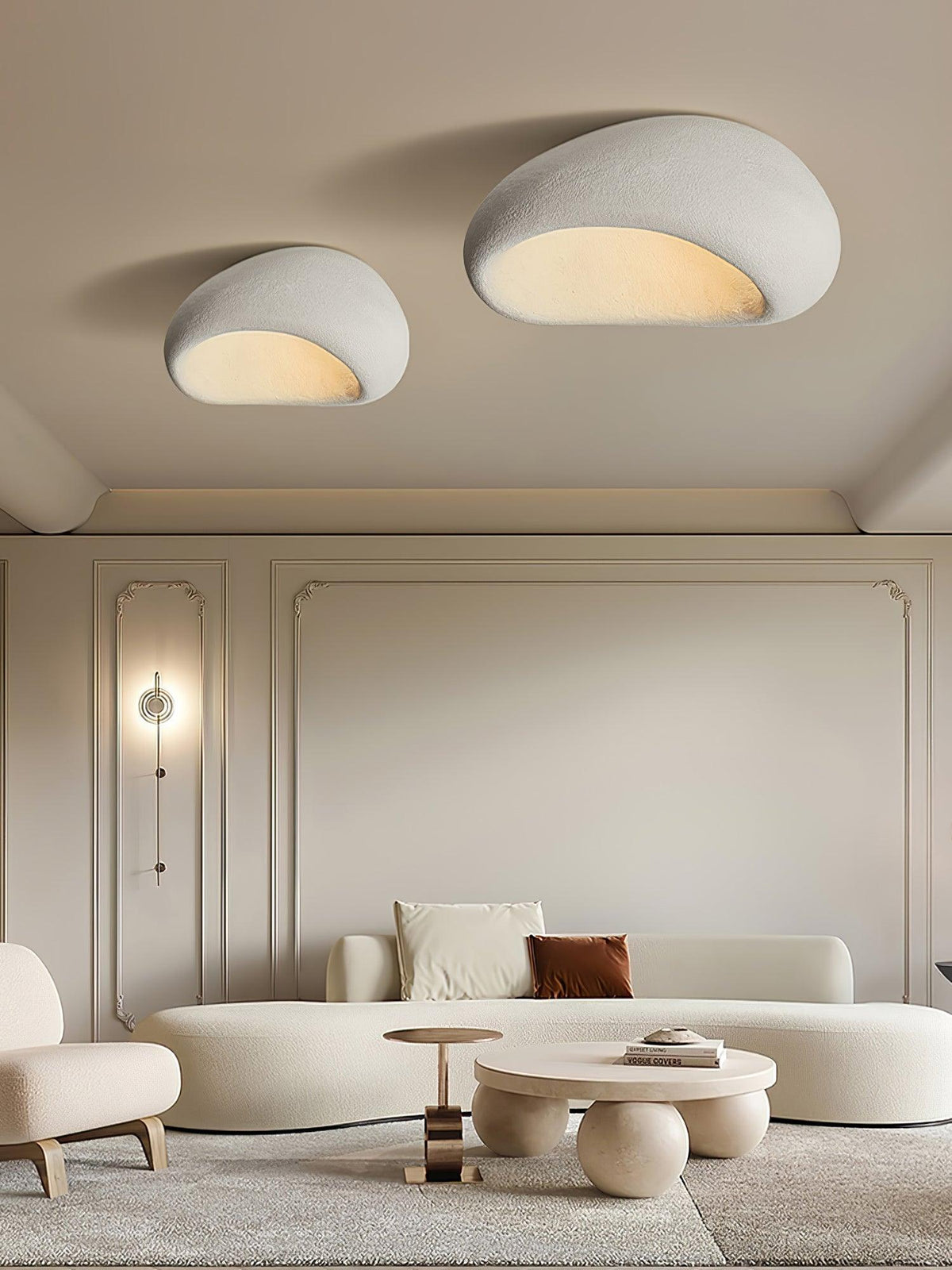 Rivenira plafondlamp met Japanse Wabi-Sabi Maan
