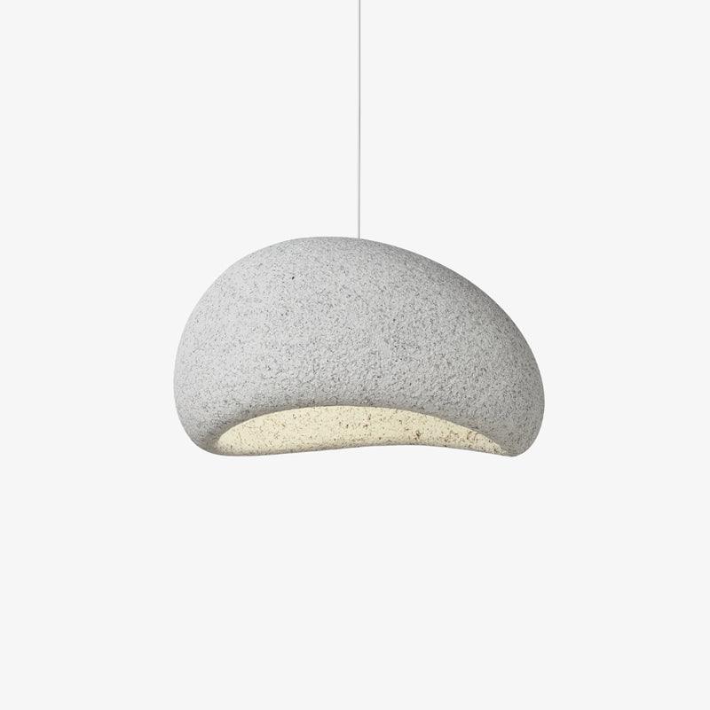 Tsukiyo Wabi-Sabi hanglamp met onregelmatige gebogen kap en gespikkelde textuur