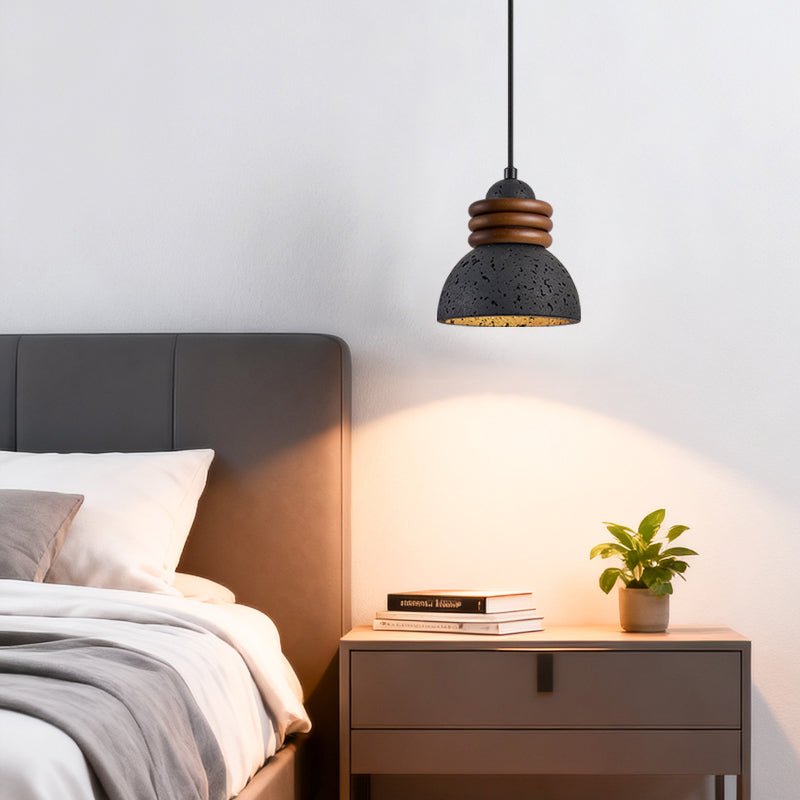 Riso Ring Zwart travertin hanglamp