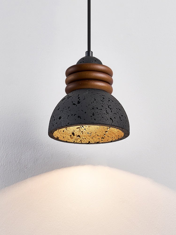 Riso Ring Zwart travertin hanglamp