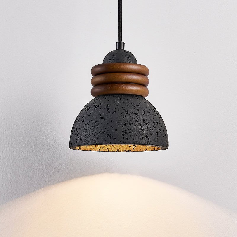 Riso Ring Zwart travertin hanglamp