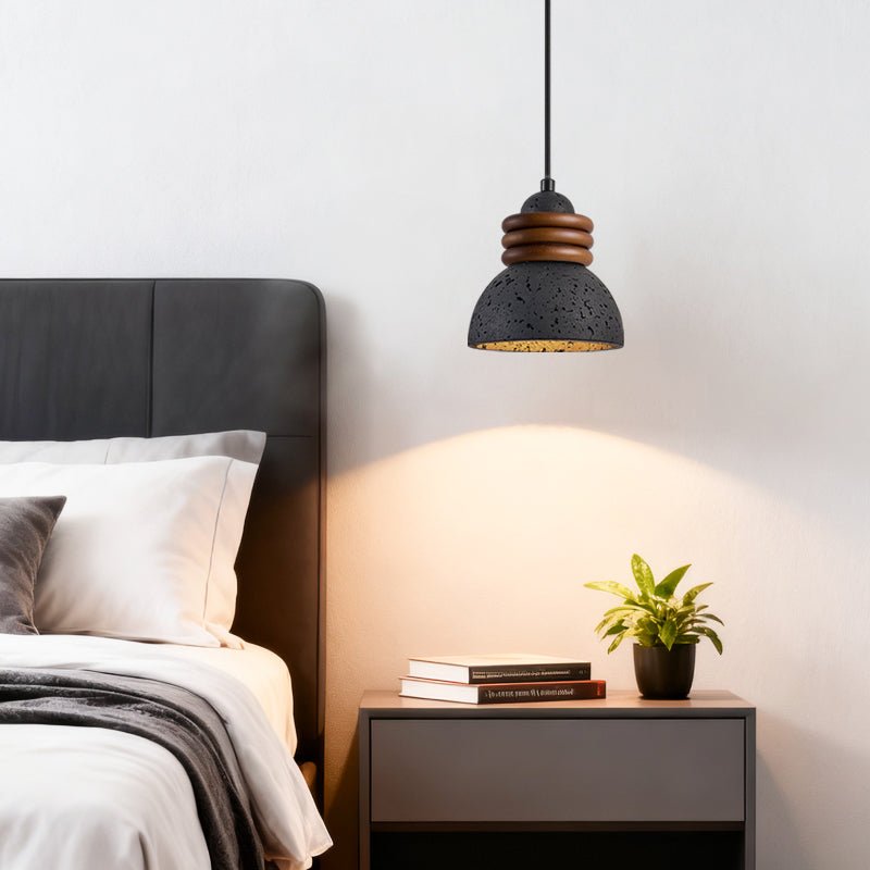 Riso Ring Zwart travertin hanglamp