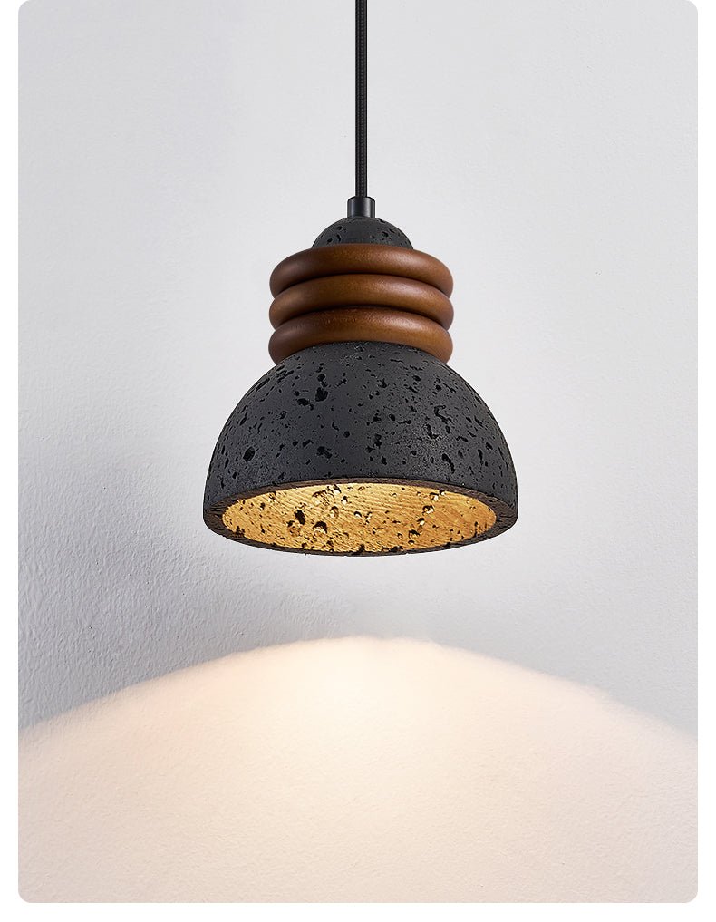Riso Ring Zwart travertin hanglamp