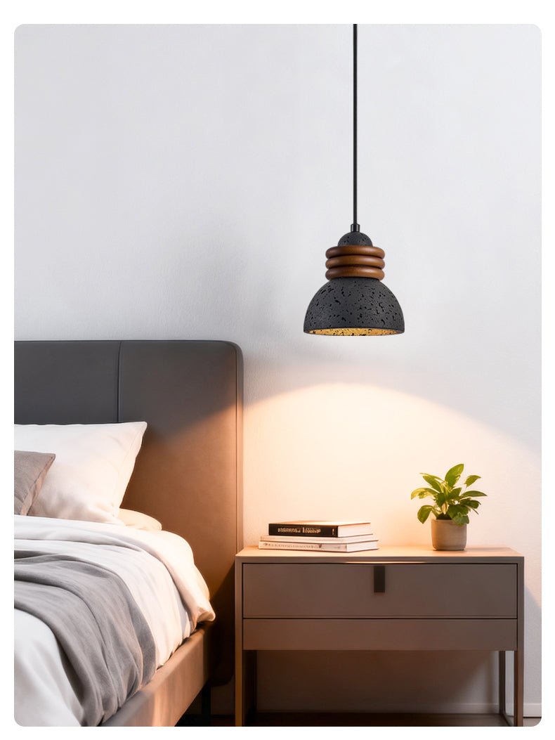 Riso Ring Zwart travertin hanglamp