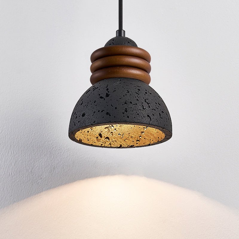 Riso Ring Zwart travertin hanglamp