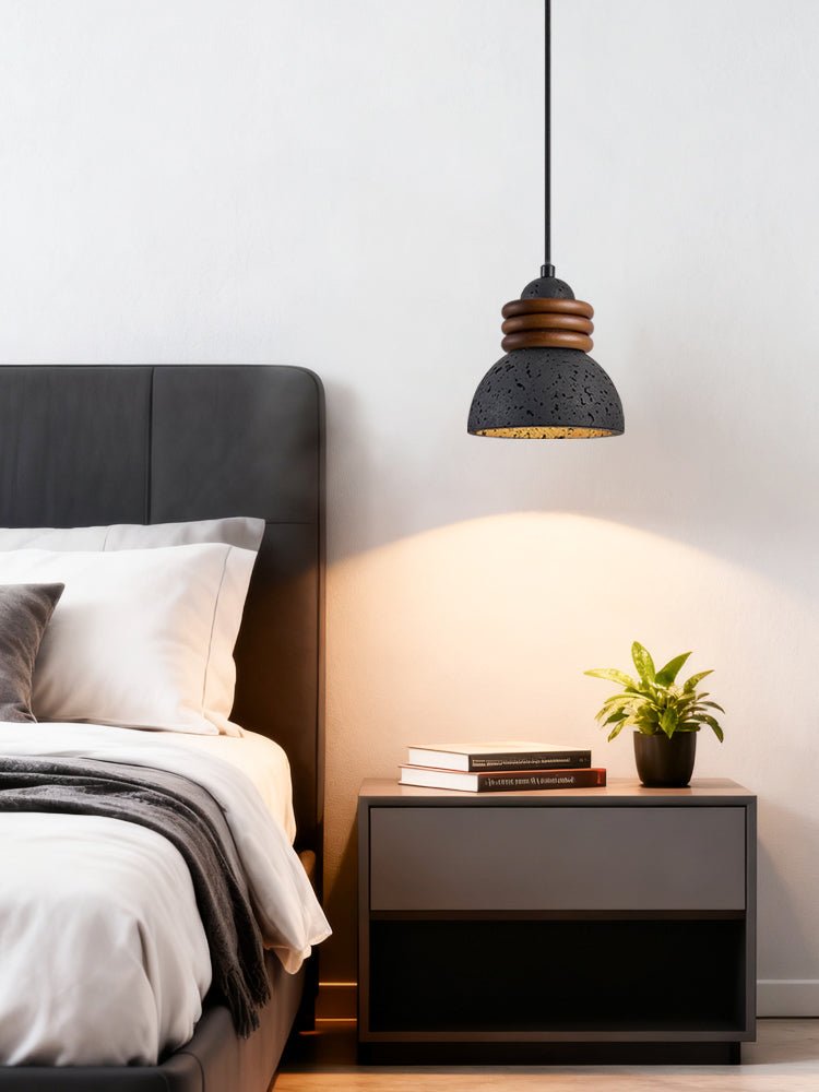 Riso Ring Zwart travertin hanglamp