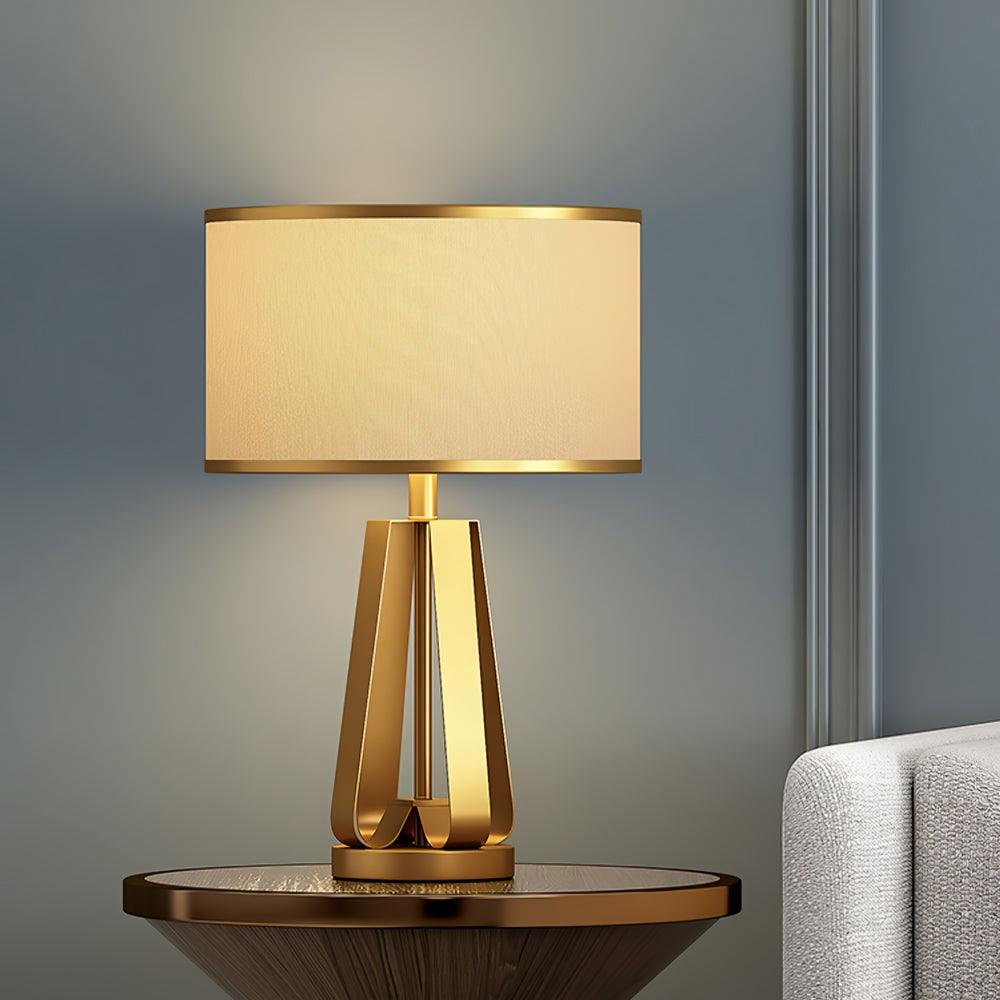 Linorira luxe stof tafellamp in goud