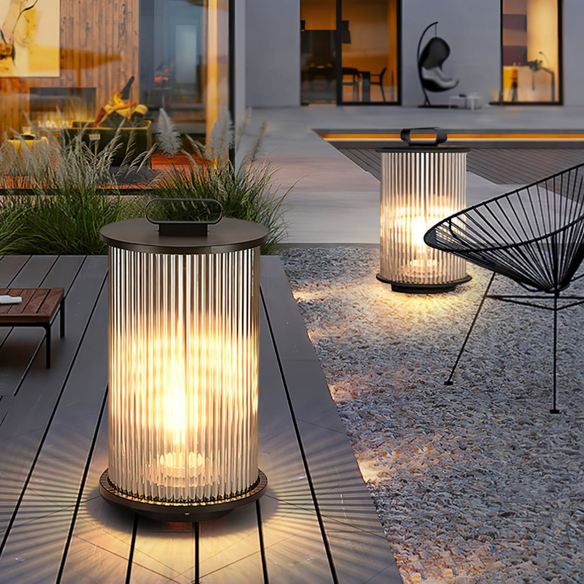 Niri vloerlamp van staal en acryl met minimalistisch ontwerp