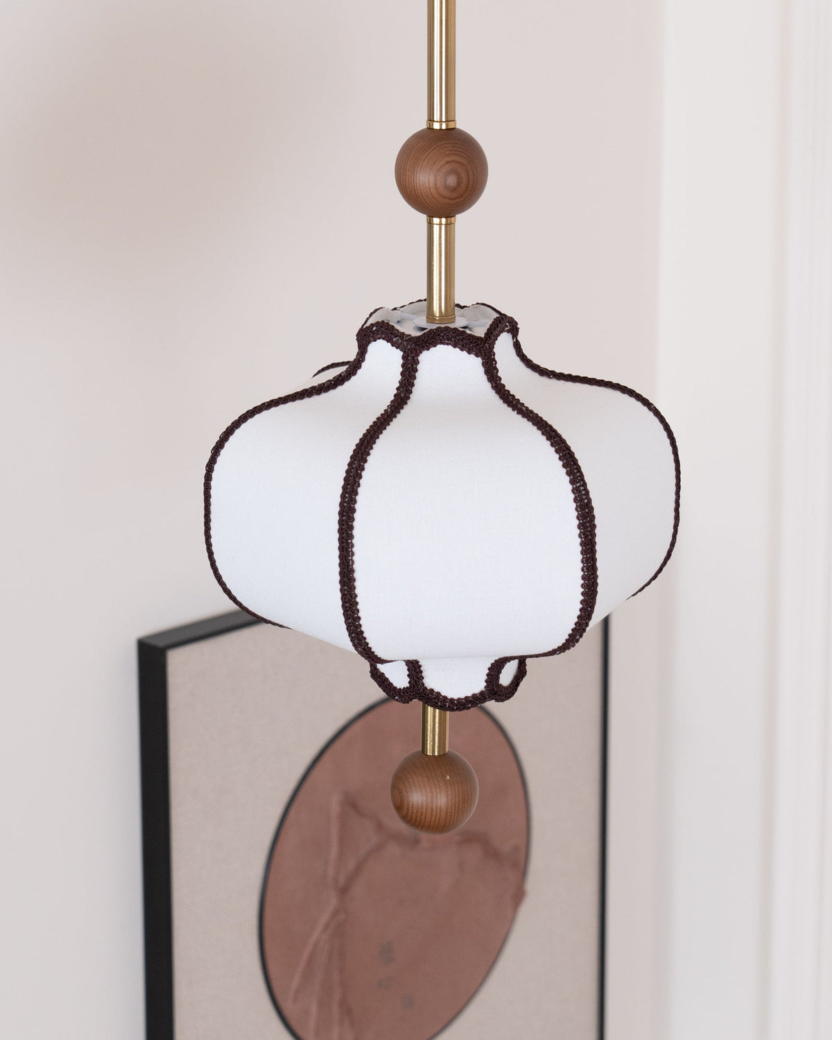 Miralielle hanglamp met lantaarnstof voor woonkamer