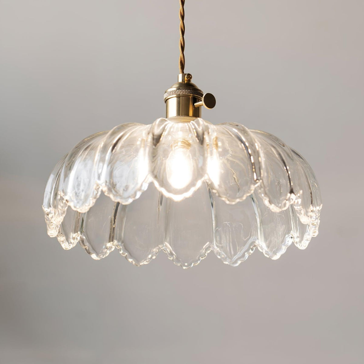 Limea Groene hanglamp met Bloemmotief van glas