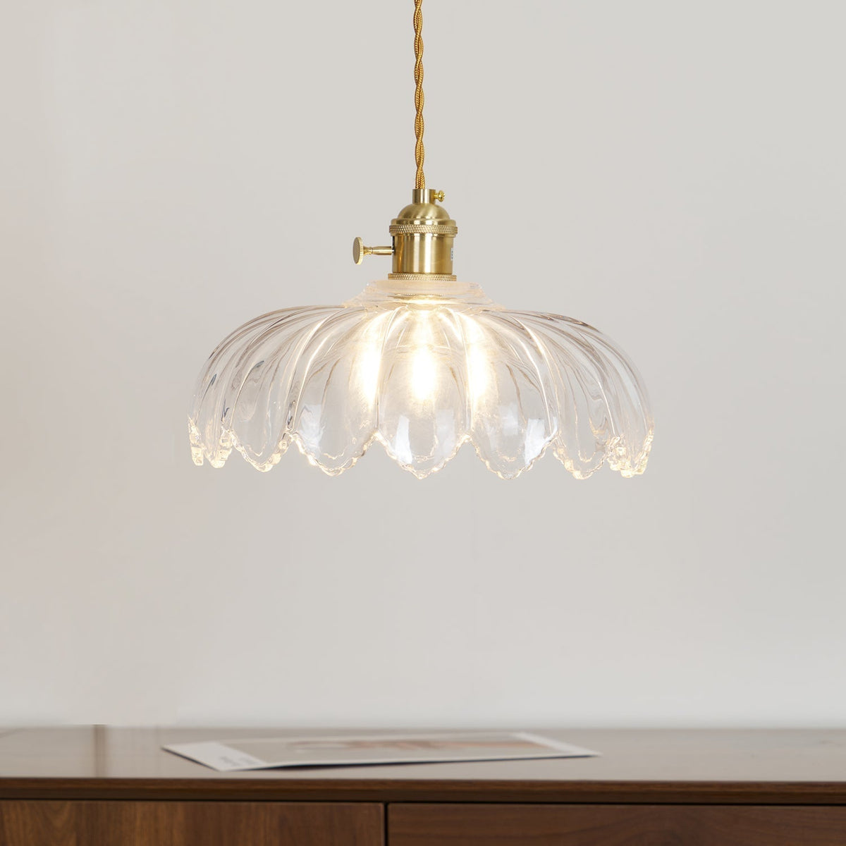 Limea Groene hanglamp met Bloemmotief van glas