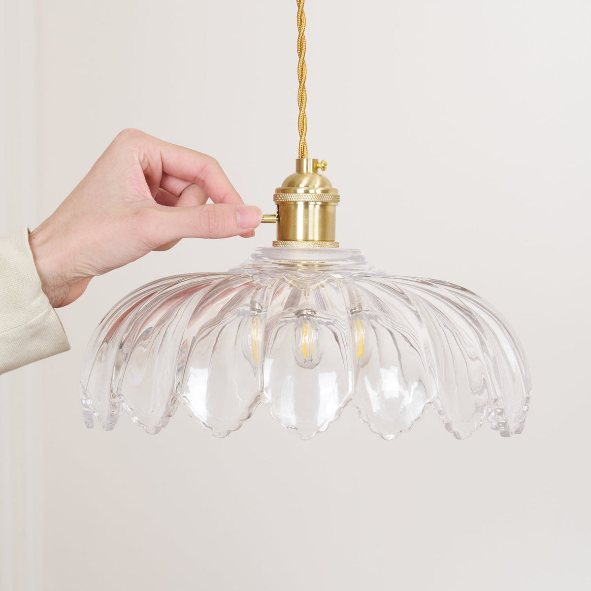Limea Groene hanglamp met Bloemmotief van glas