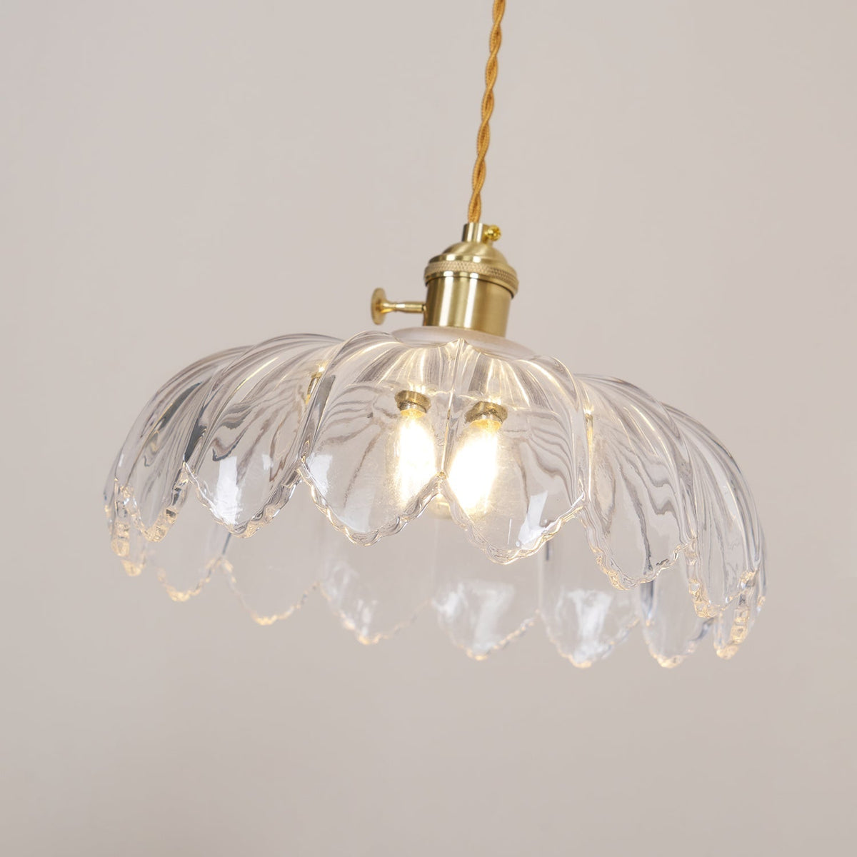 Limea Groene hanglamp met Bloemmotief van glas