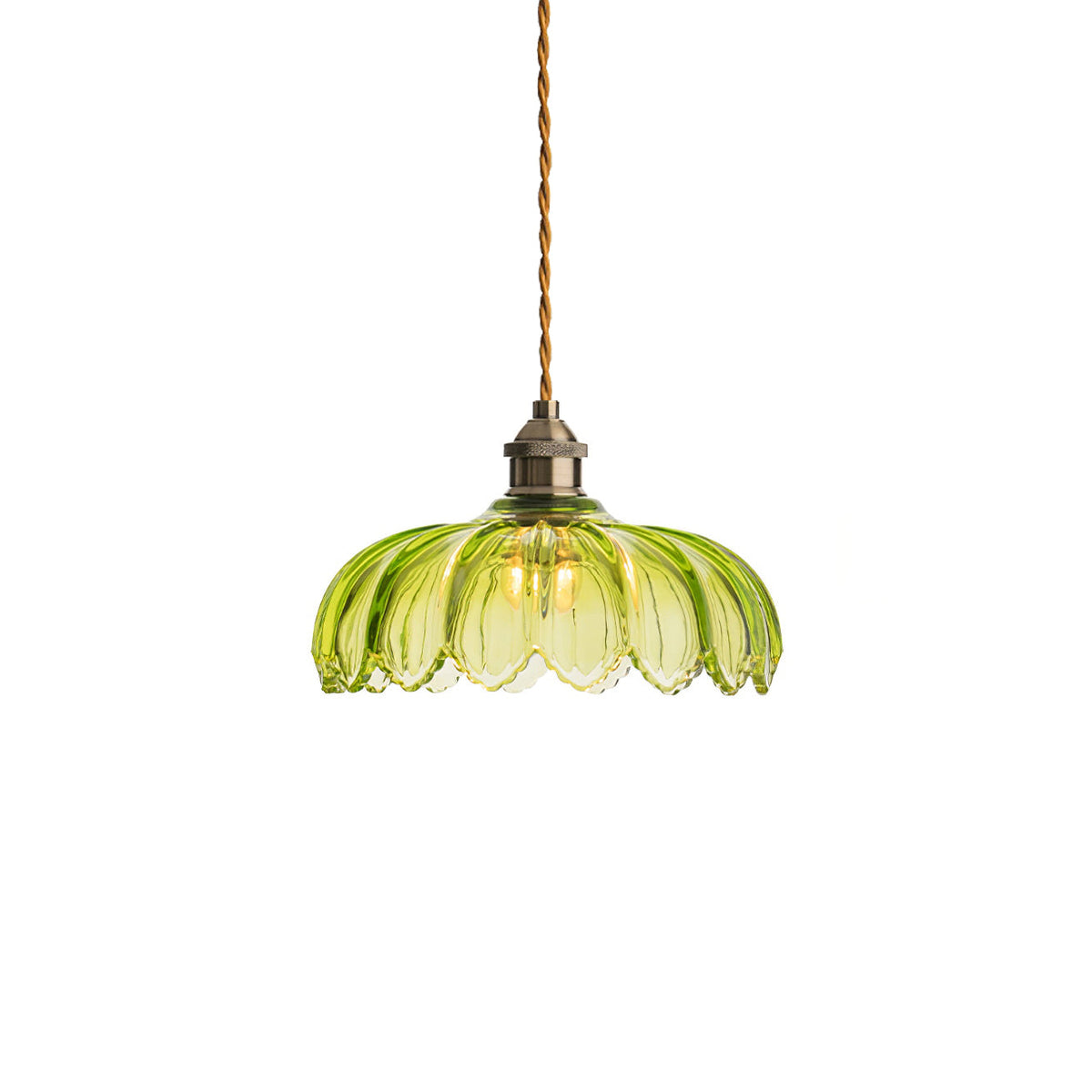 Limea Groene hanglamp met Bloemmotief van glas