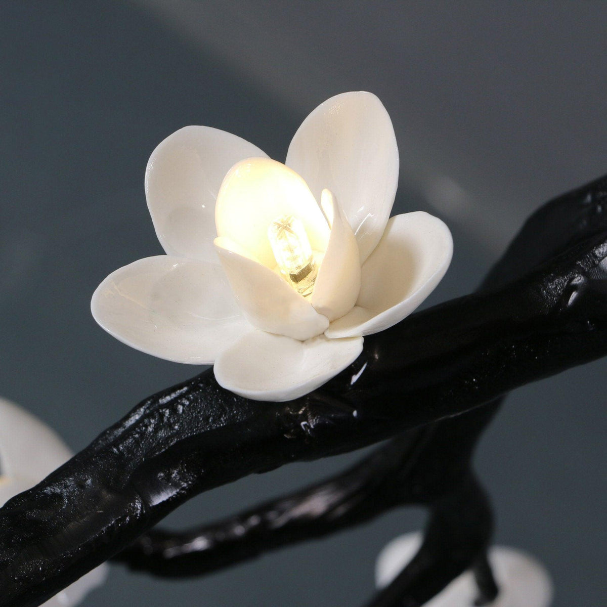 Rae kroonluchter met zwarte takken en bloemen