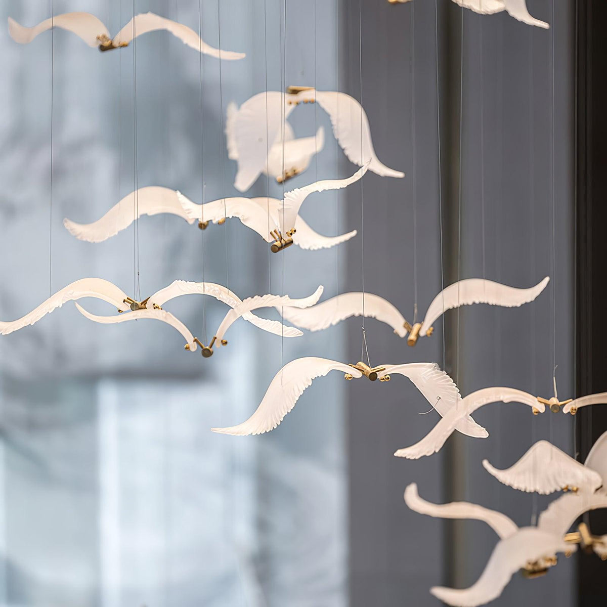 Faelis luxe Grote Zeevogel glas Kroonluchter