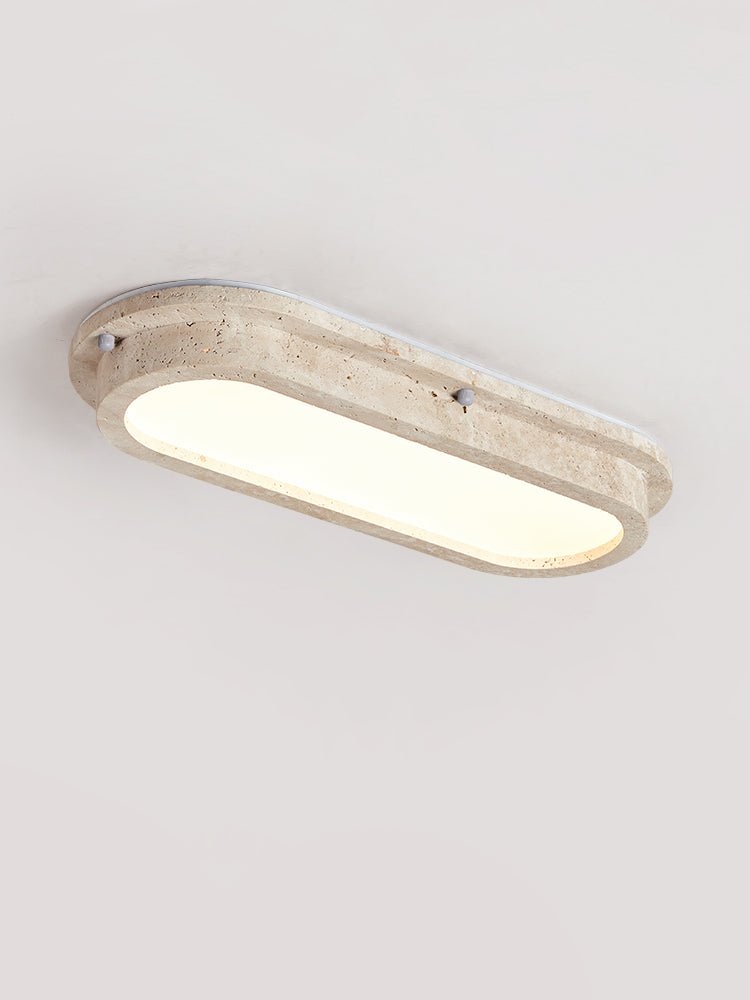 Remy minimalistische plafondlamp van geel travertin