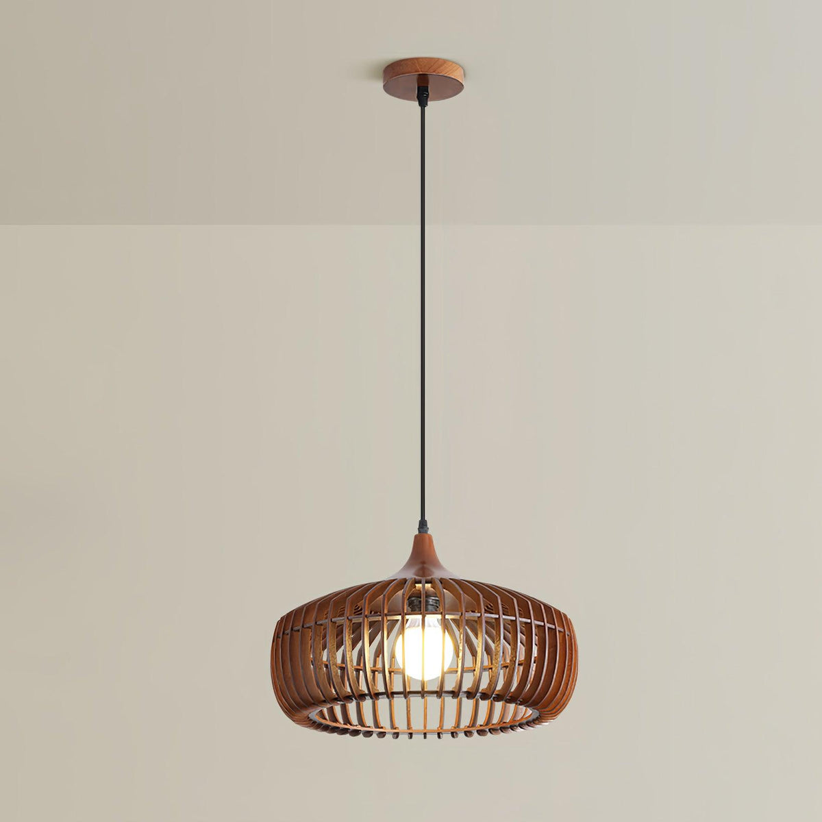 Lixu houten retro hanglamp