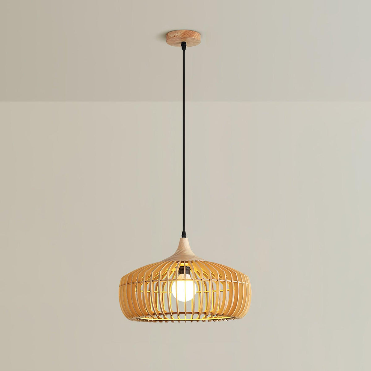 Lixu houten retro hanglamp