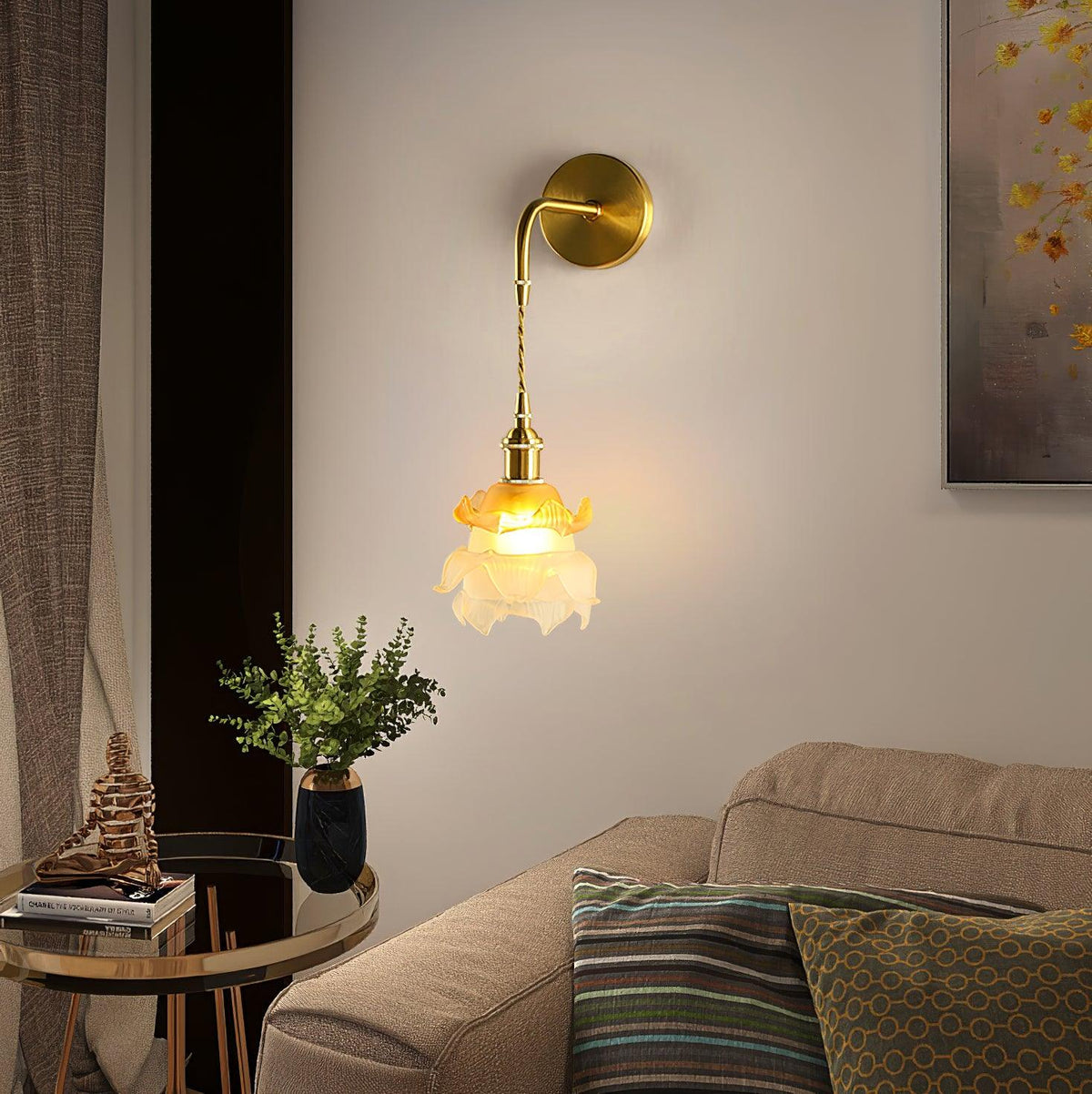 Amarira Premium elegantie wandlamp van messing en glas