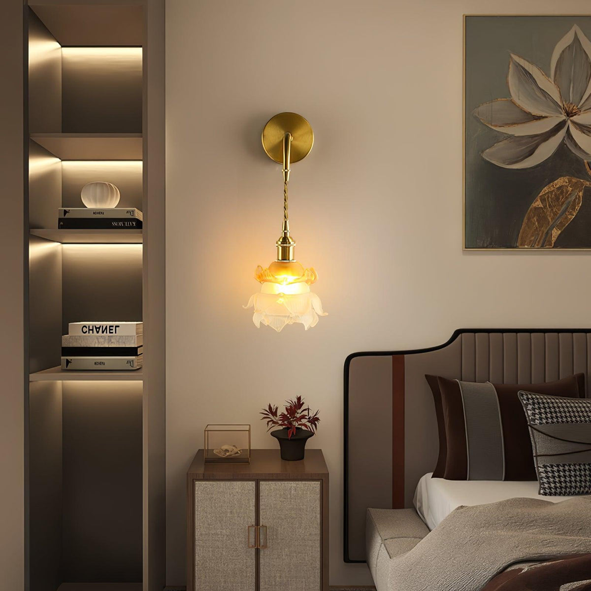Amarira Premium elegantie wandlamp van messing en glas