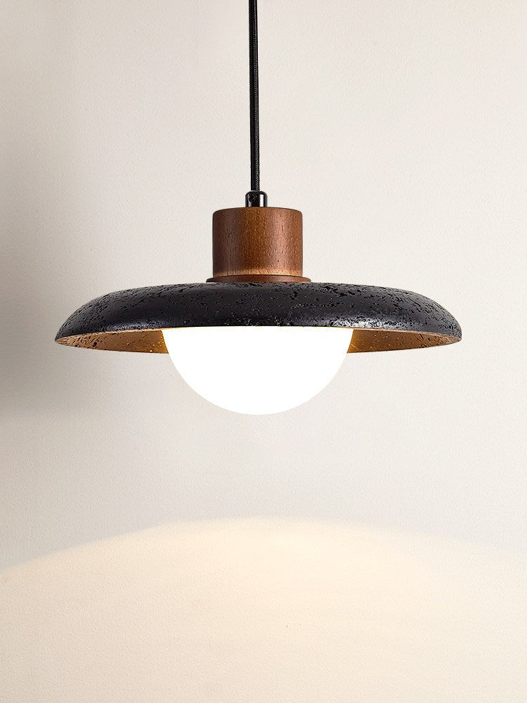 Podve zwarte travertin minimalistische hanglamp