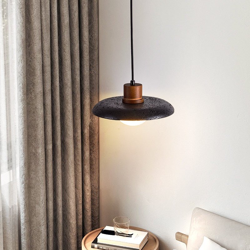 Podve zwarte travertin minimalistische hanglamp