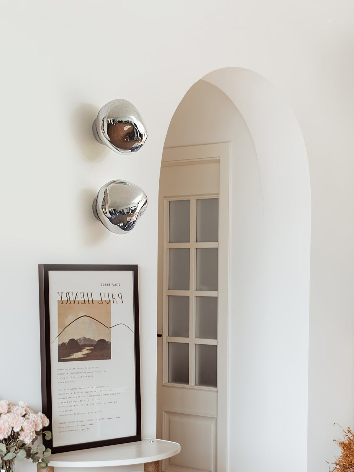 Leni wandlamp met amberkleurig rookglas