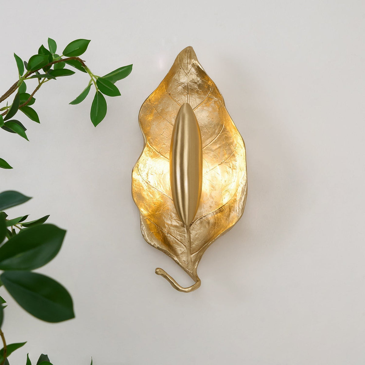 Corsel Noordse kunst Blad messing wandlamp