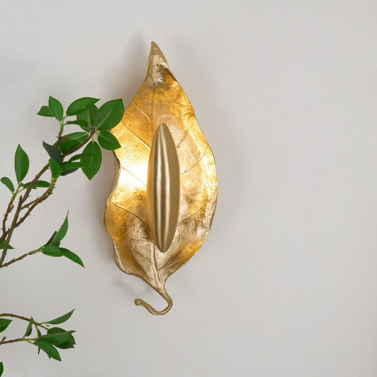 Corsel Noordse kunst Blad messing wandlamp