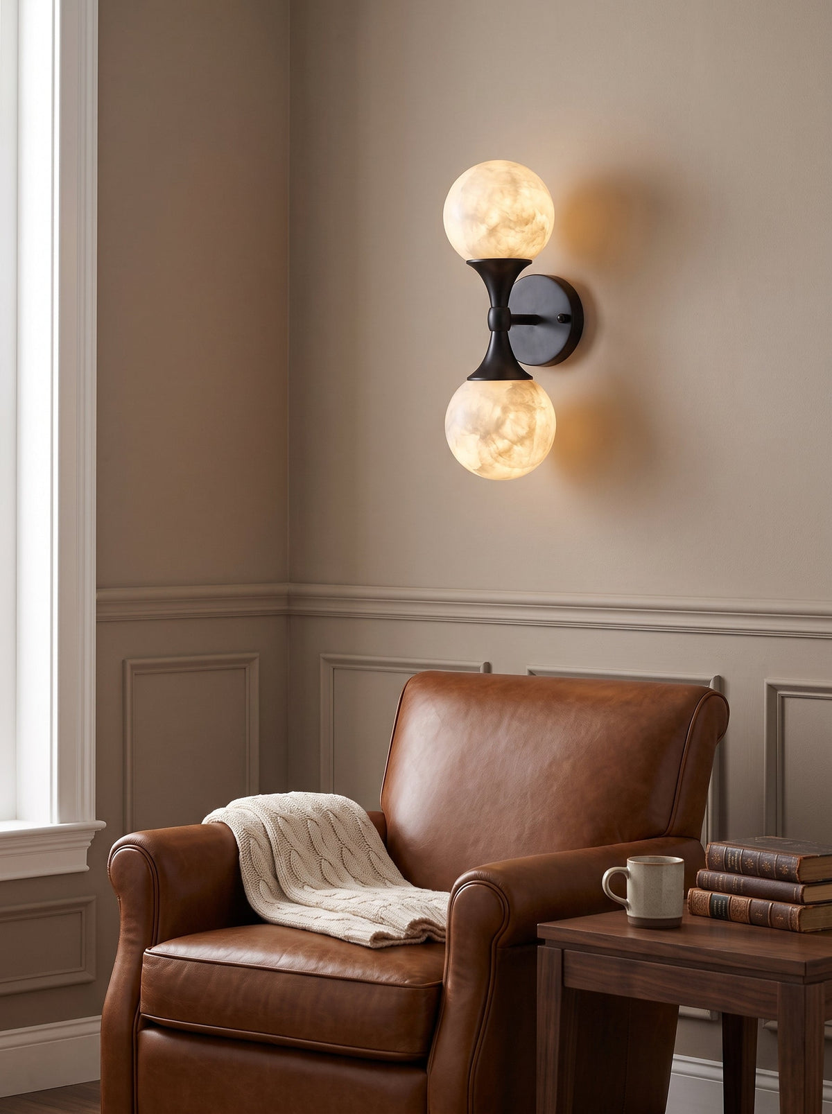 Ulverford dual albast wandlamp