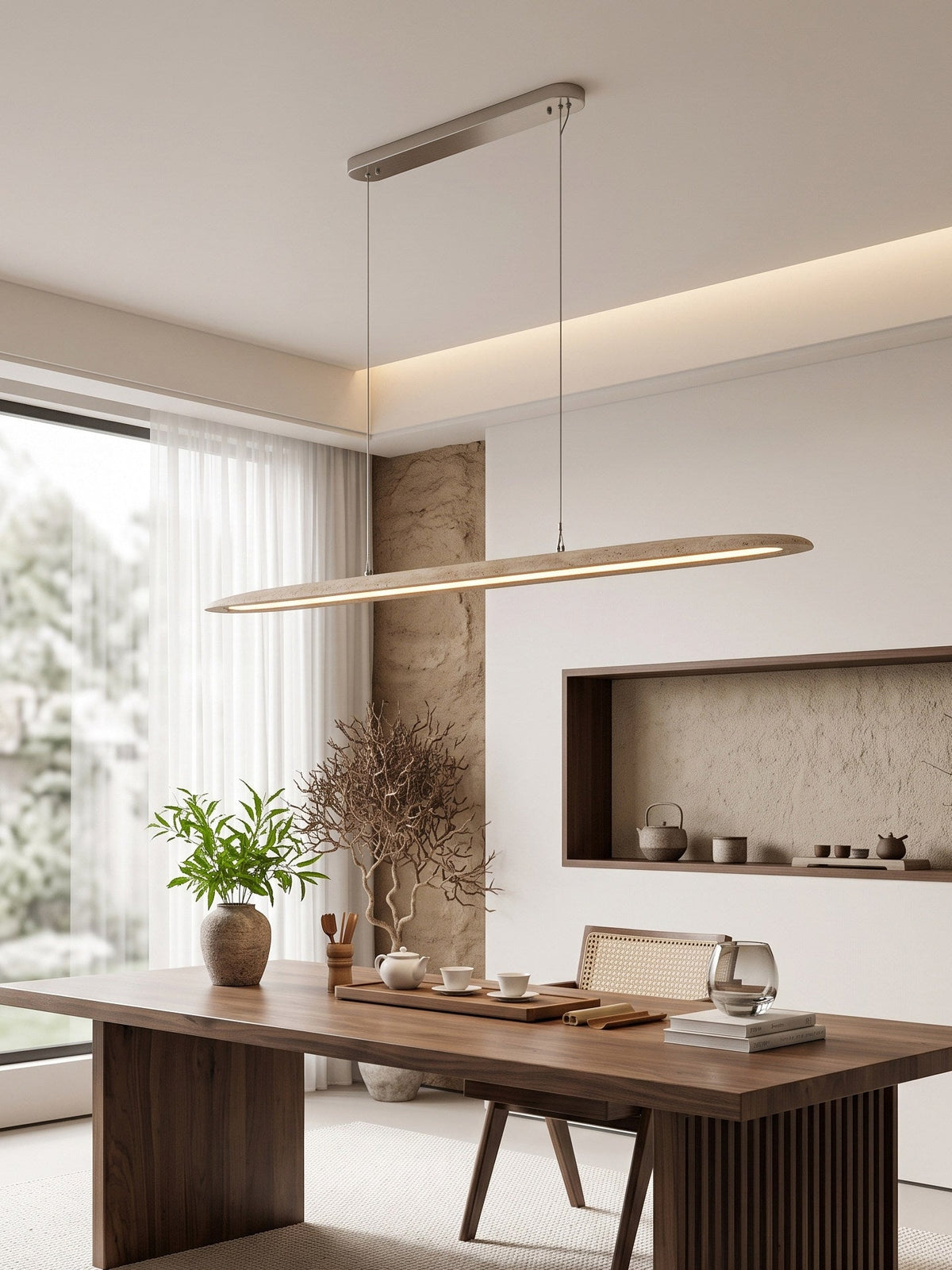 Keldenmere travertijn lineaire hanglamp