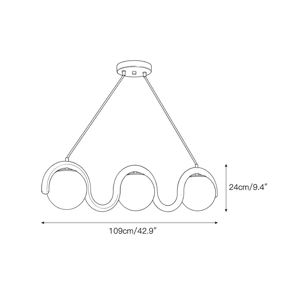 Elowis Lineaire hanglamp met bolvormige lichtpunten