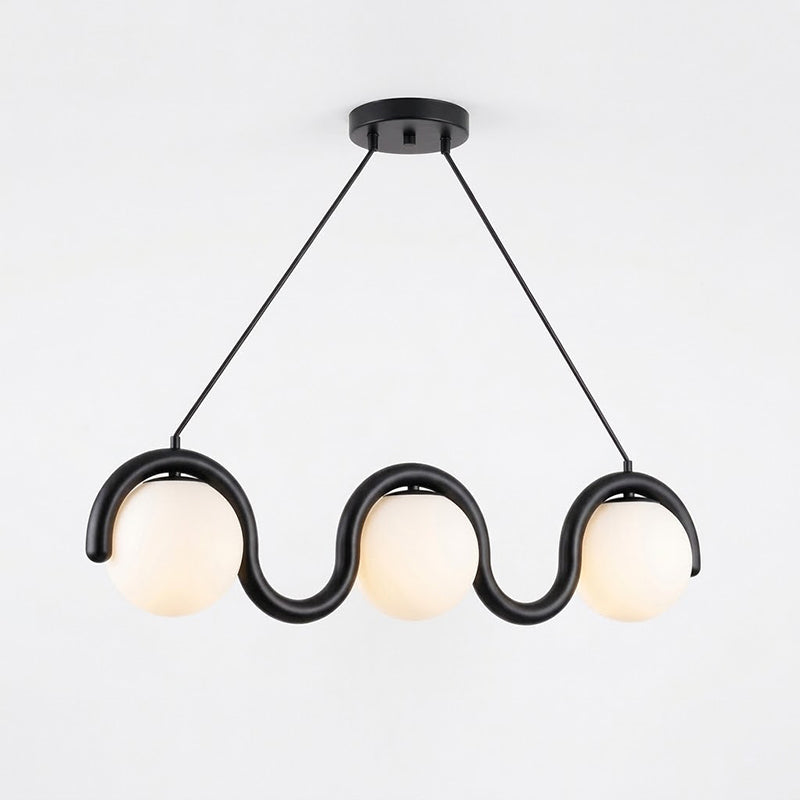 Elowis Lineaire hanglamp met bolvormige lichtpunten