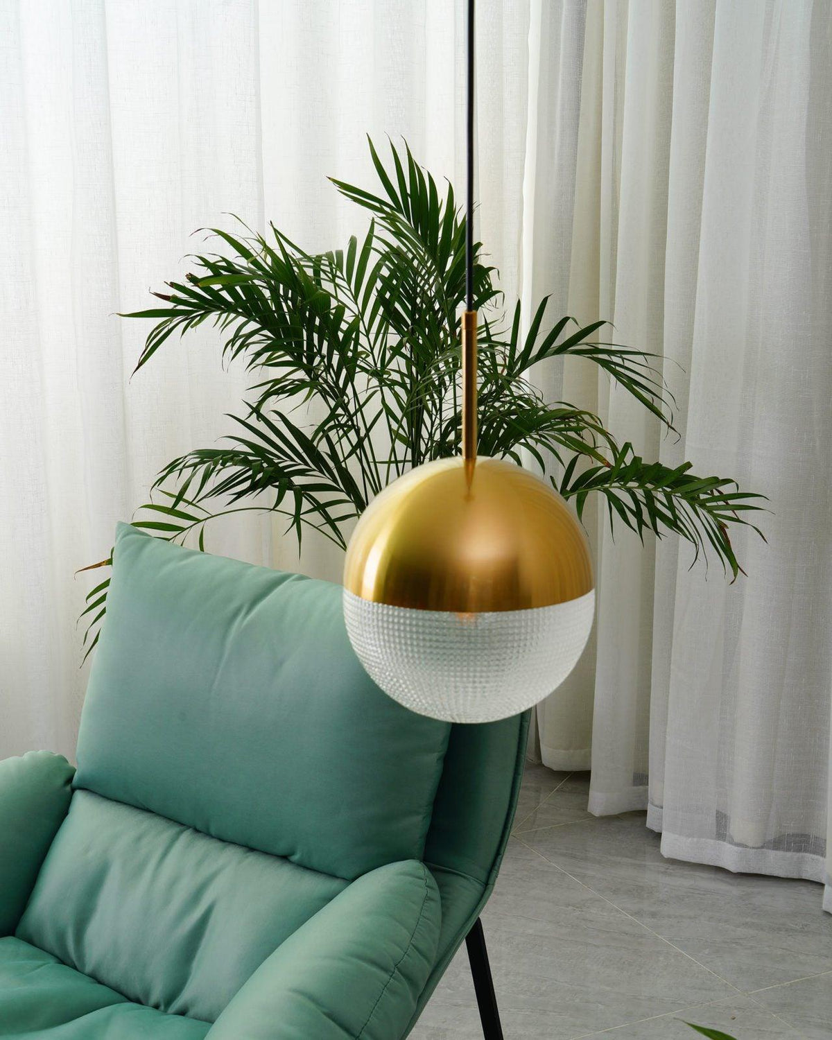 Kevelo Moderne hanglamp van messing glas