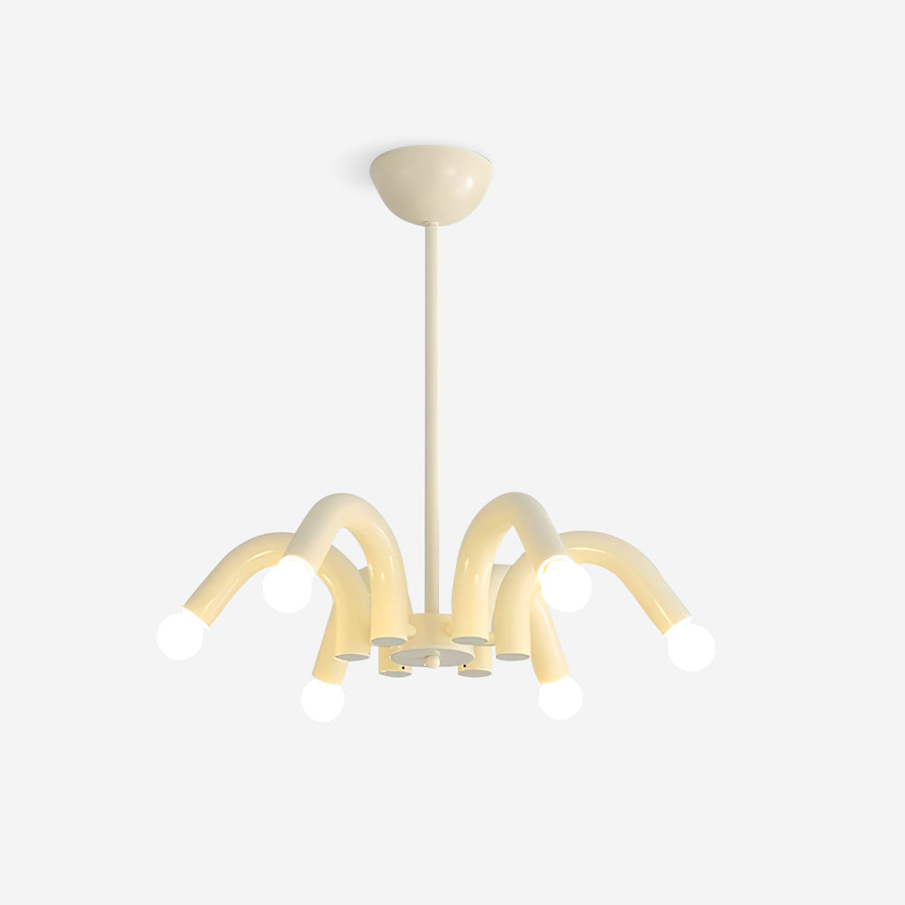 Fivelle Moderne kroonluchter van beige metaal met meerdere armen