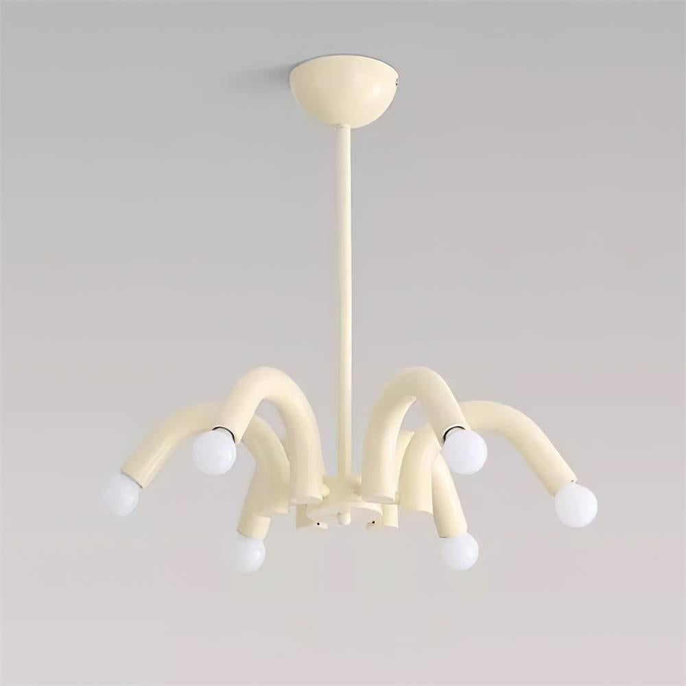 Fivelle Moderne kroonluchter van beige metaal met meerdere armen