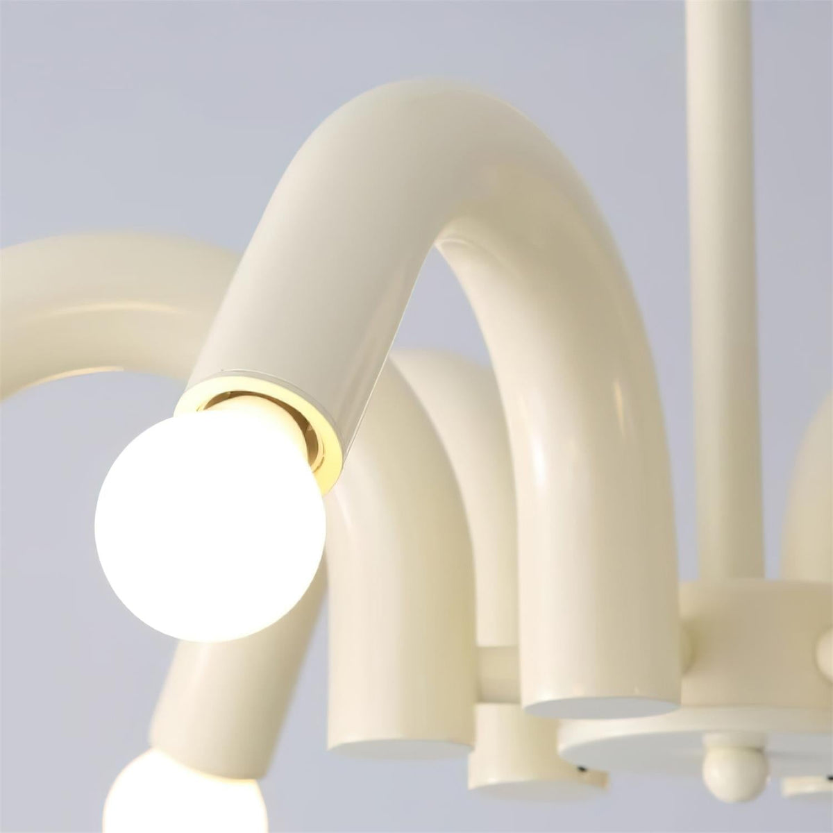Fivelle Moderne kroonluchter van beige metaal met meerdere armen