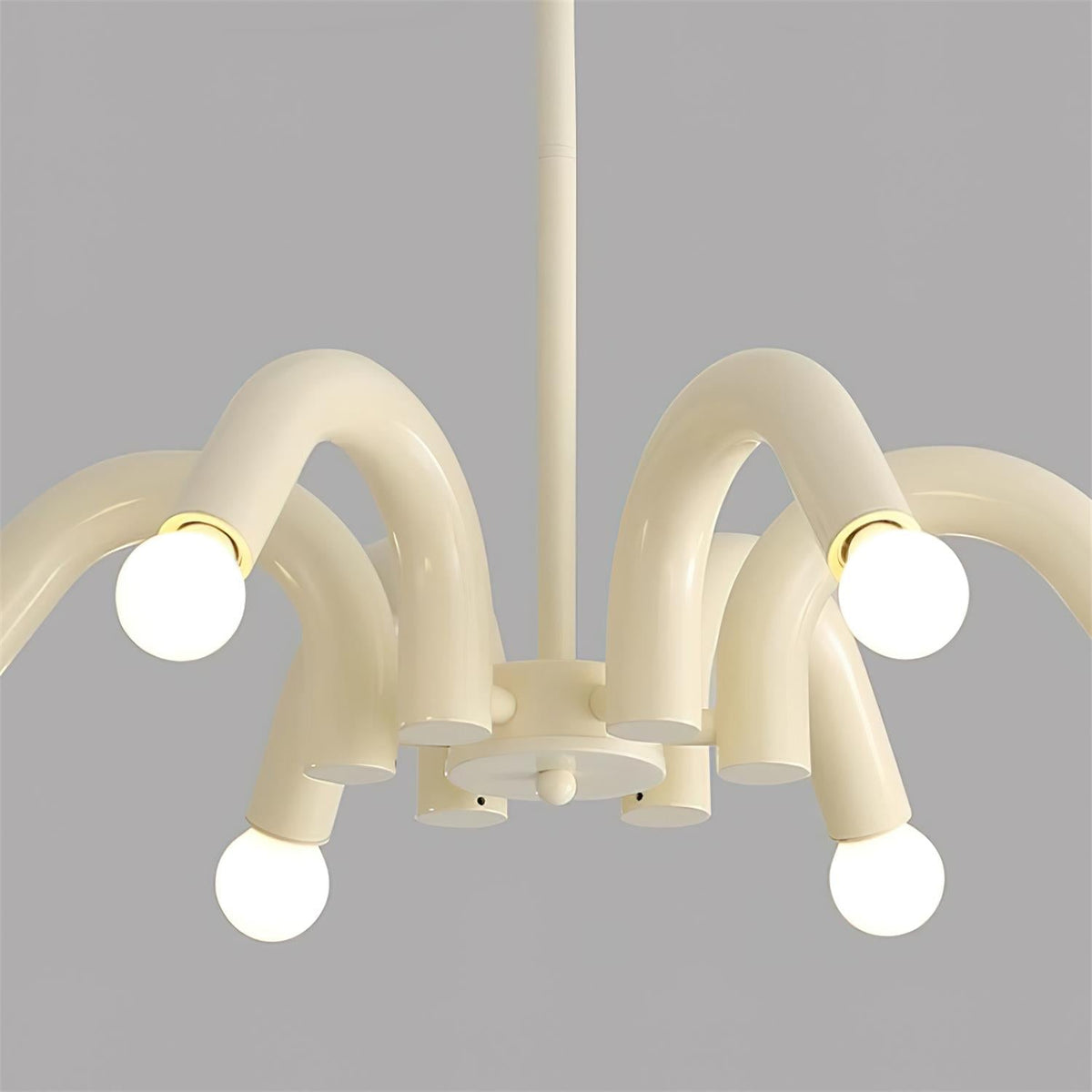 Fivelle Moderne kroonluchter van beige metaal met meerdere armen