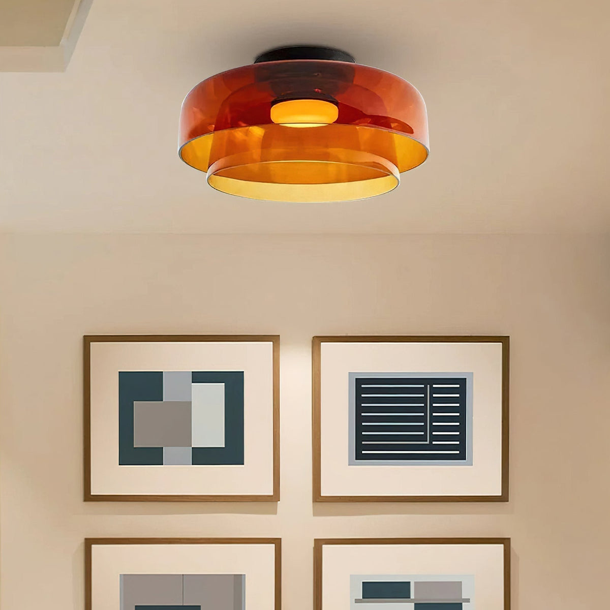 Miroriella plafondlamp gelaagde structuur warm elegant